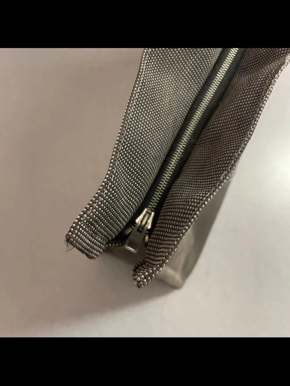 Hermes Charcoal Gray Flat Cosmetic Pouch